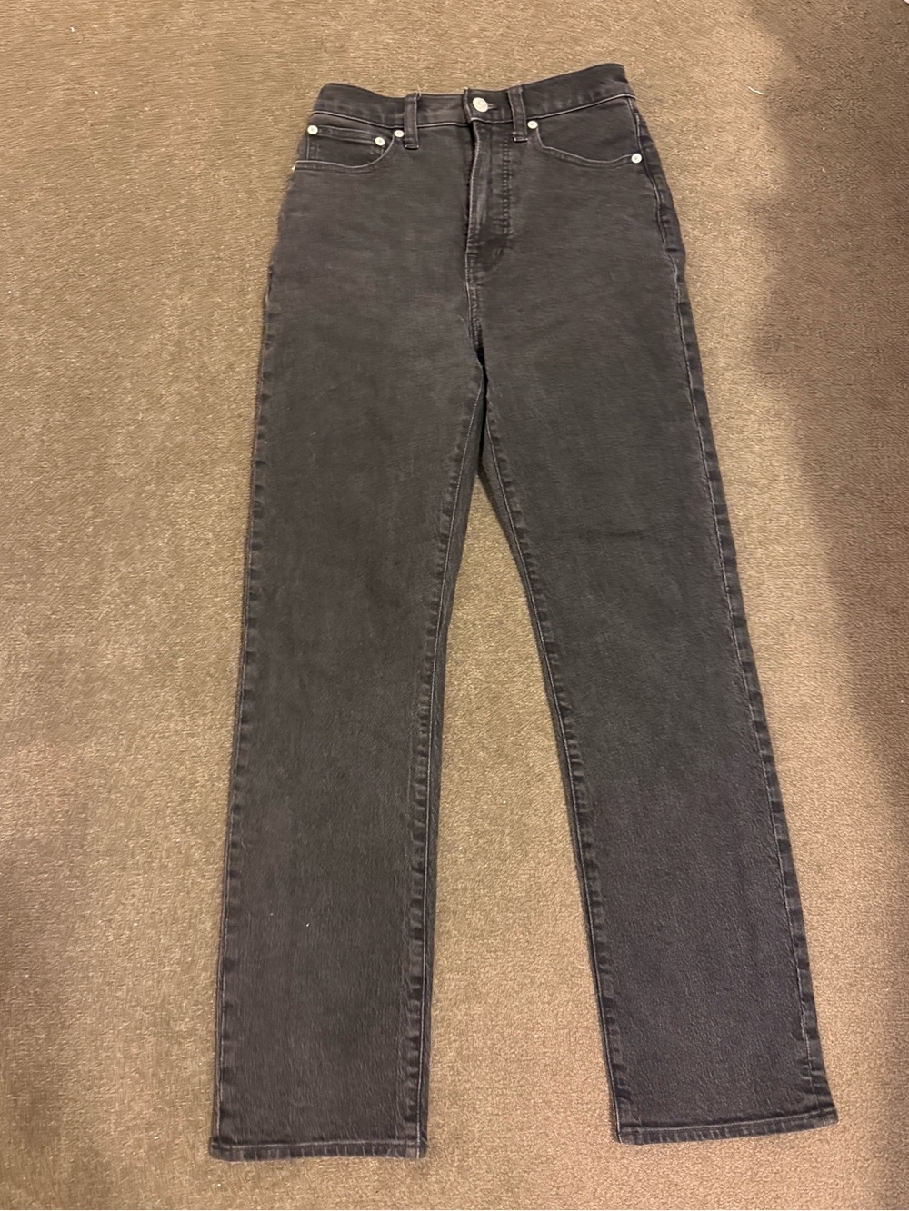 Madewell High-Rise Straight-Leg Black Jeans